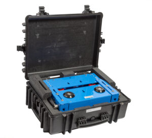 Open equipment case of the CFX Cable Fox