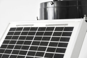 RainTrak solar panel mounted on the device