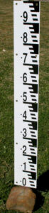 Staff Gauge Plate installed outdoors with visible scale