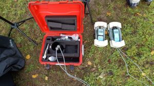 Open equipment case outdoors