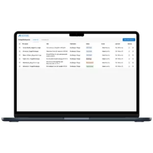 WISKI interface with a large table containing multiple rows and columns, text entries and interface controls.